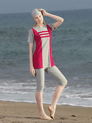 Small - Adabkini Gul Pool/gym Wear, Girls Swimming Wear, Half-covered Swimwear, Sun Suit