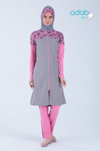 Adabkini Cicek burkini swimsuit full cover modest swimwear bathing suit Active