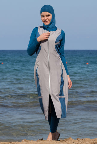 Adabkini Mira Muslim 5-piece Long Swimsuit Islamic Full Cover Modest Swimwear Burkini Bathing Suit Beachwear