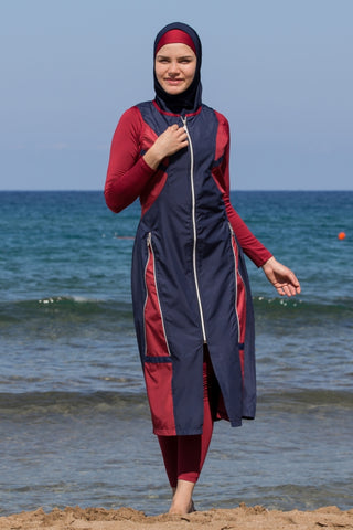 Adabkini Mira Muslim 5-piece Long Swimsuit Islamic Full Cover Modest Swimwear Burkini Bathing Suit Beachwear